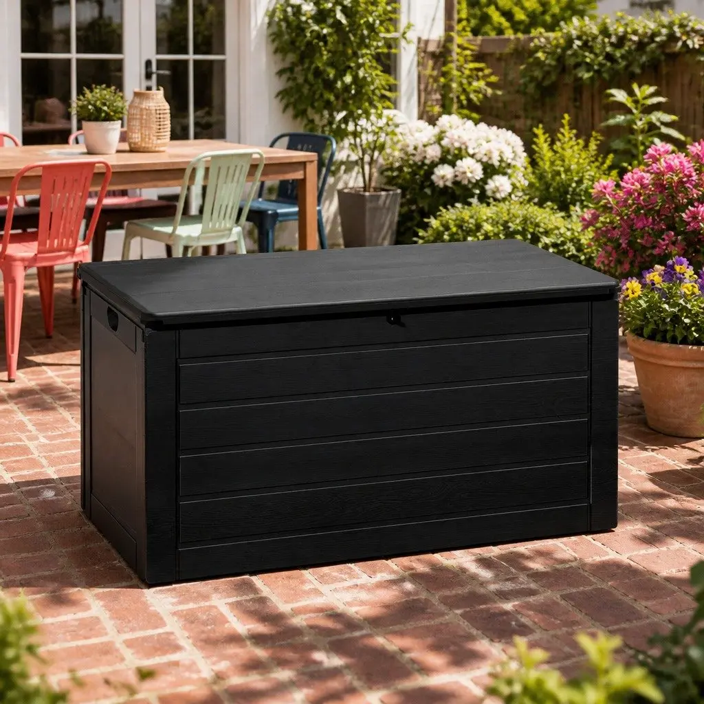 Outdoor Storage Box for Garden 680L Black