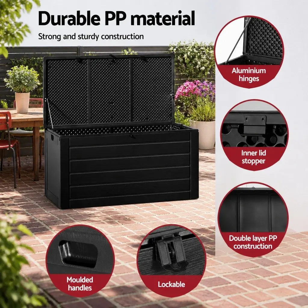 Outdoor Storage Box for Garden 680L Black