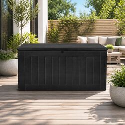 Specifications of 830L Lockable Black Outdoor Storage Box