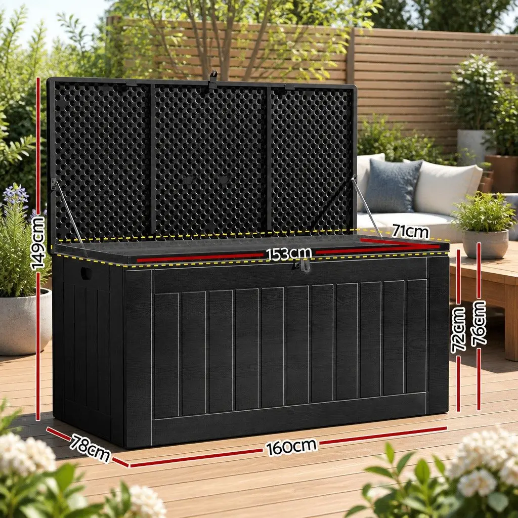 Outdoor Storage Box for Garden 830L Black