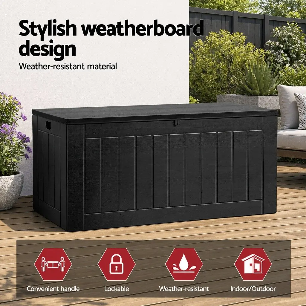 Outdoor Storage Box for Garden 830L Black