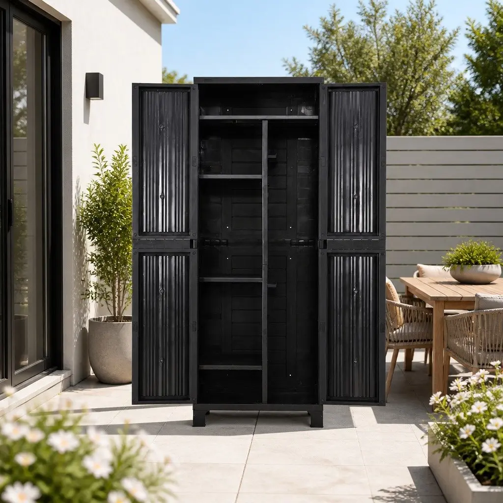 173cm Tall Outdoor Storage Cabinet with Adjustable Shelves
