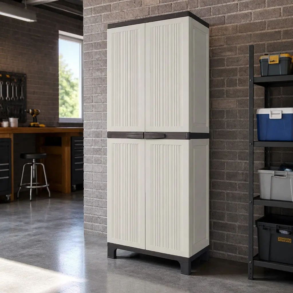 173cm Tall Lockable Outdoor Storage Cabinet with Shelves