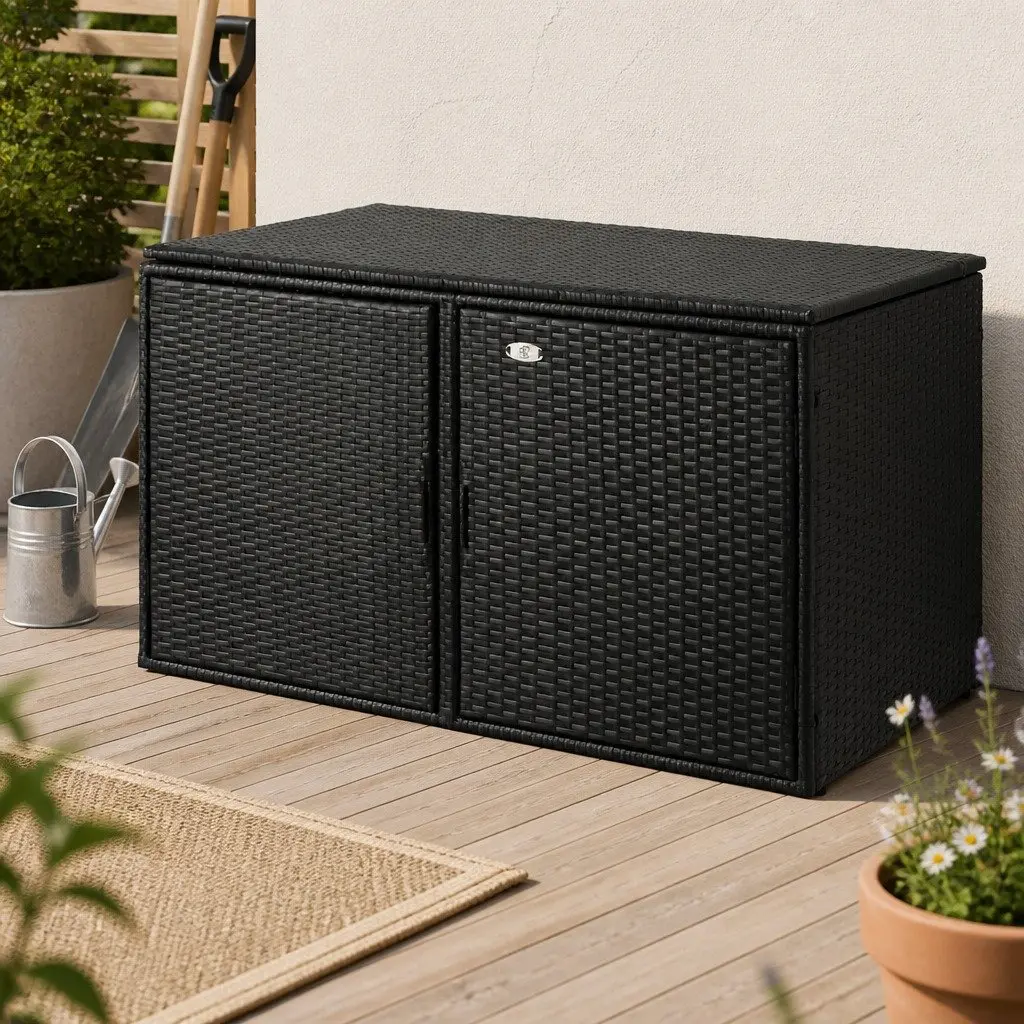 110.5cm Outdoor Storage Cabinet with Steel Frame