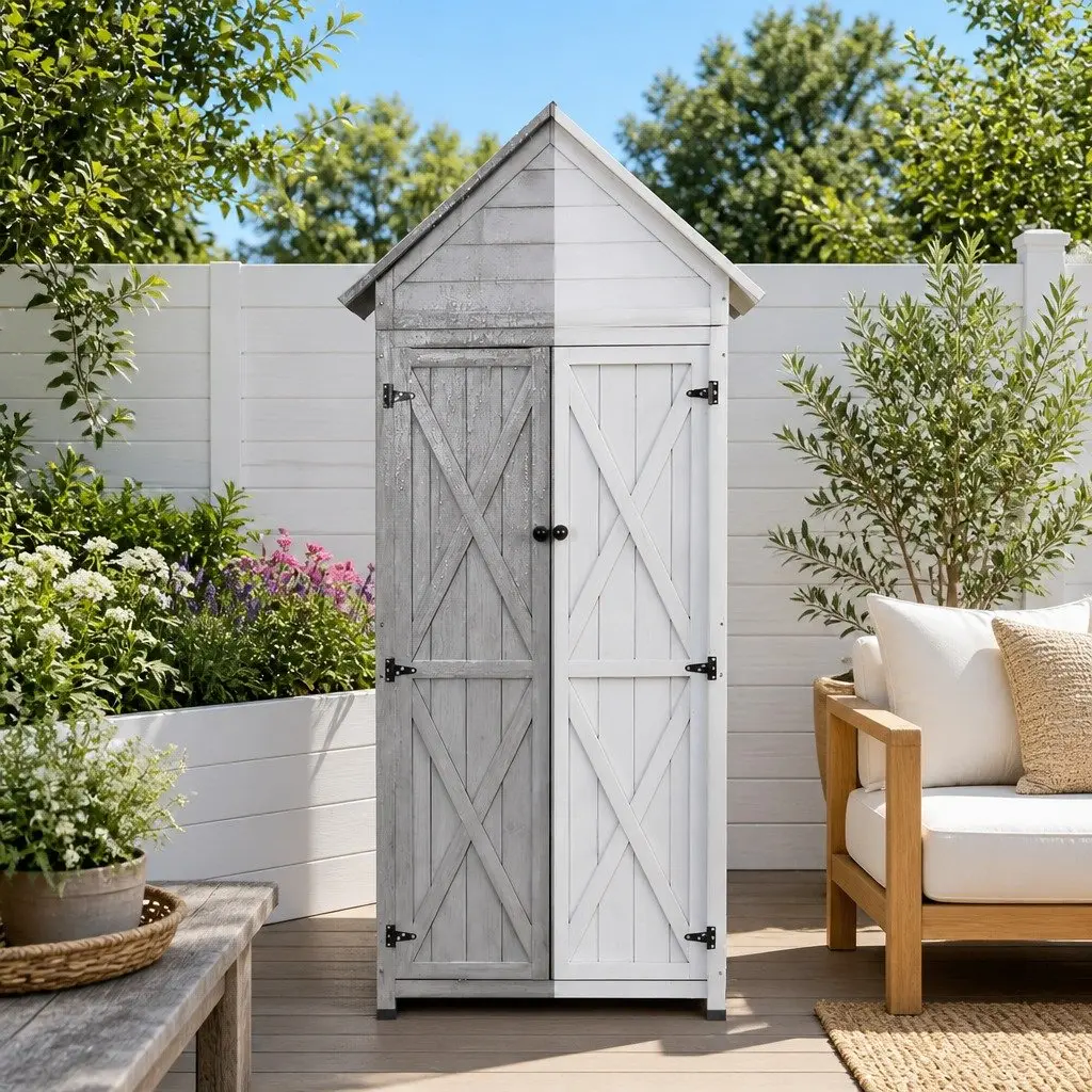 Grey Outdoor Storage Cabinet