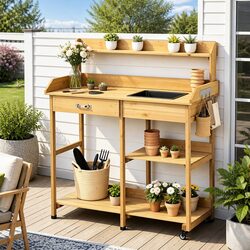 Specifications for Outdoor Cedar Potting Bench Workstation