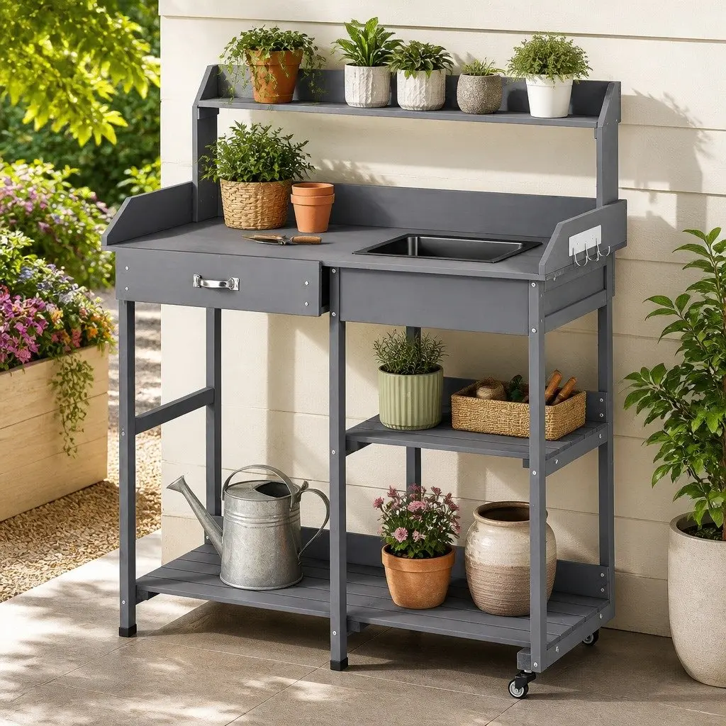 Outdoor Potting Bench Workstation