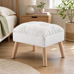 Detailed Specifications of Cream Tufted Ottoman Footstool