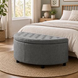 Half Round Ottoman Bench – Dimensions & Materials Inside