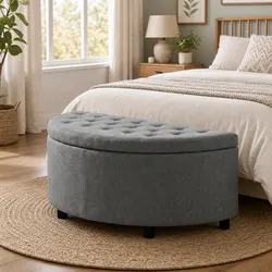 Half Round Ottoman Bench – Dimensions & Materials Inside