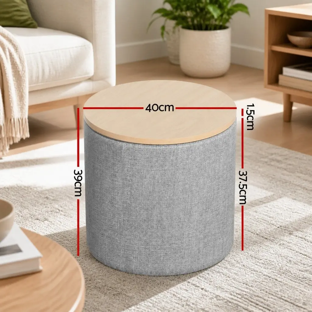 Round Storage Ottoman Living Room 40cm