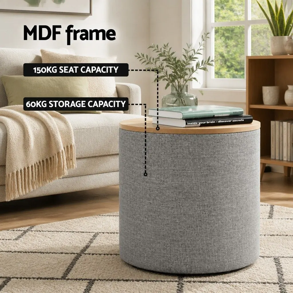 Round Storage Ottoman Living Room 40cm