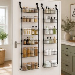 Specifications for 6-Tier Over Door Storage Organiser, Black Metal