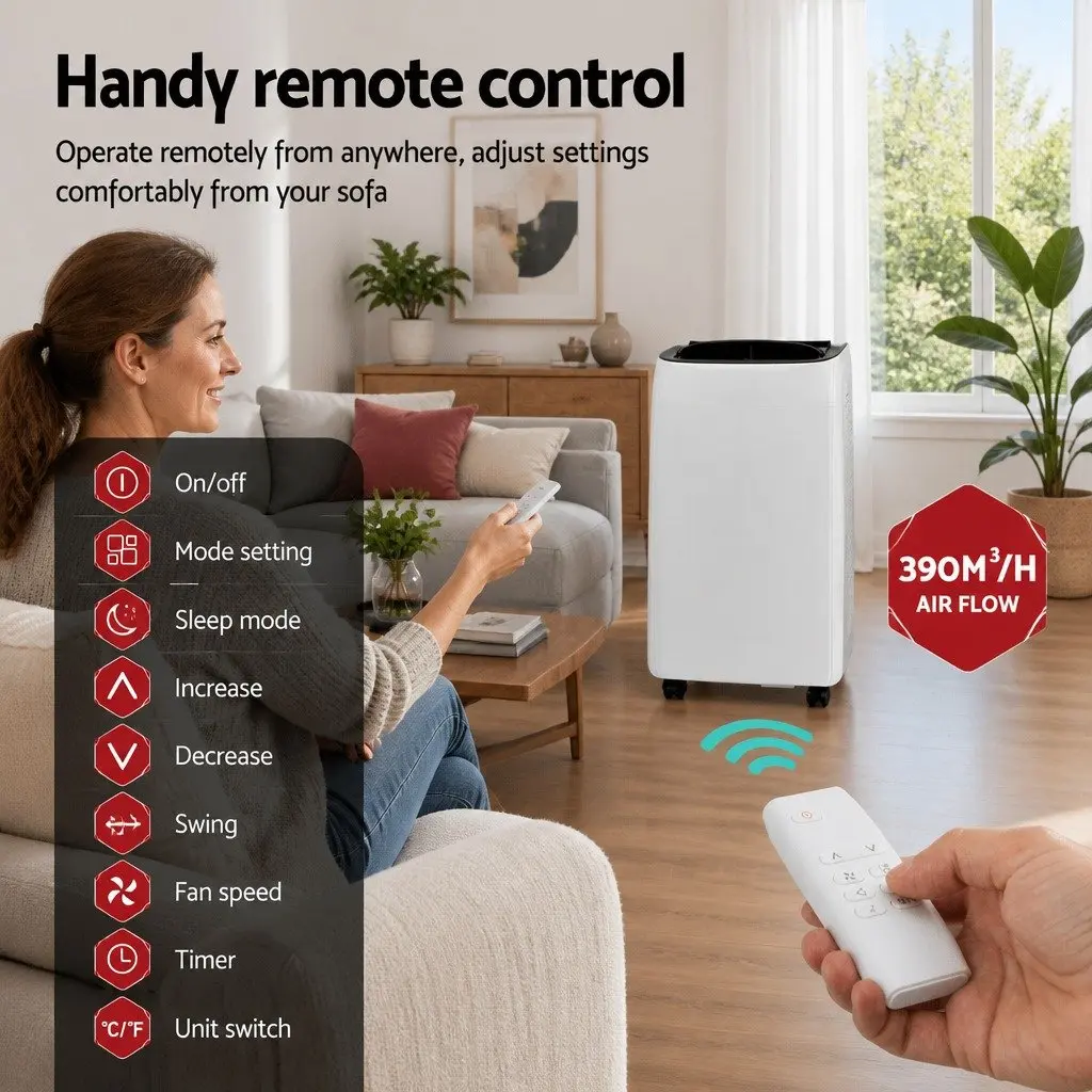 Portable Air Conditioner 12000BTU Cooling Dehumidifier Fan White