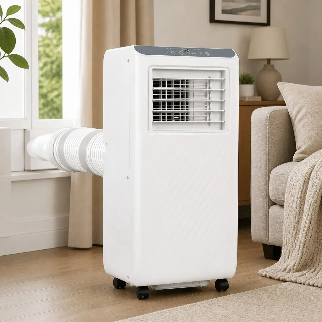 Portable Air Conditioner 7000BTU Cooling Dehumidifier Fan 3-in-1 Unit White for Rooms up to 14㎡