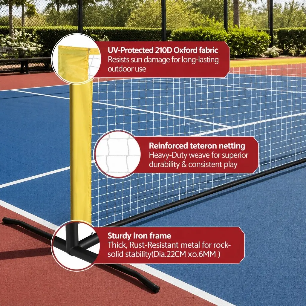 Portable Sports Net for Outdoor Use 10ft Adjustable Height for Pickleball Badminton Tennis Volleyball