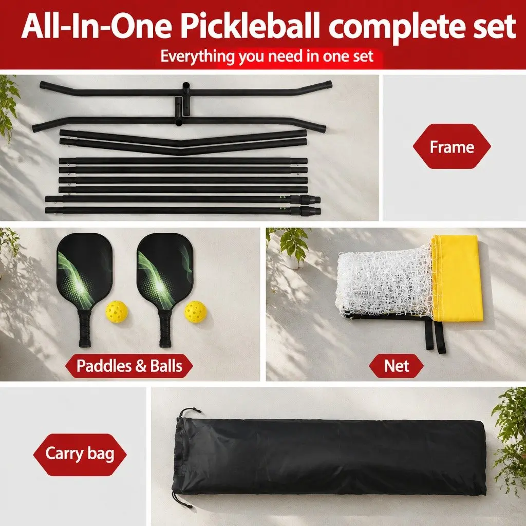 Portable Sports Net for Outdoor Use 10ft Adjustable Height for Pickleball Badminton Tennis Volleyball