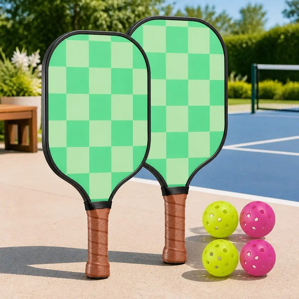 Pickleball Paddle Set for Outdoor Play 2 Piece 40cm with 4 Balls and Portable Bags