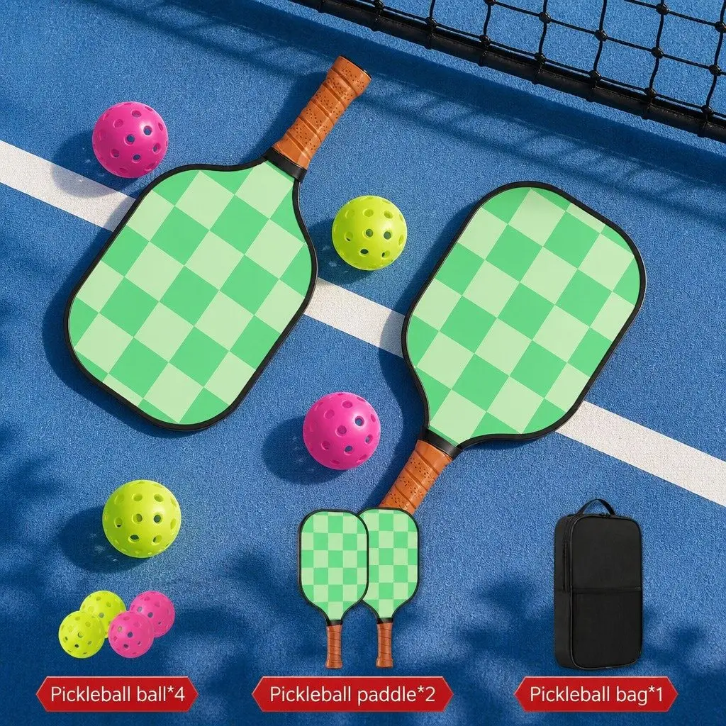 Pickleball Paddle Set for Outdoor Play 2 Piece 40cm with 4 Balls and Portable Bags