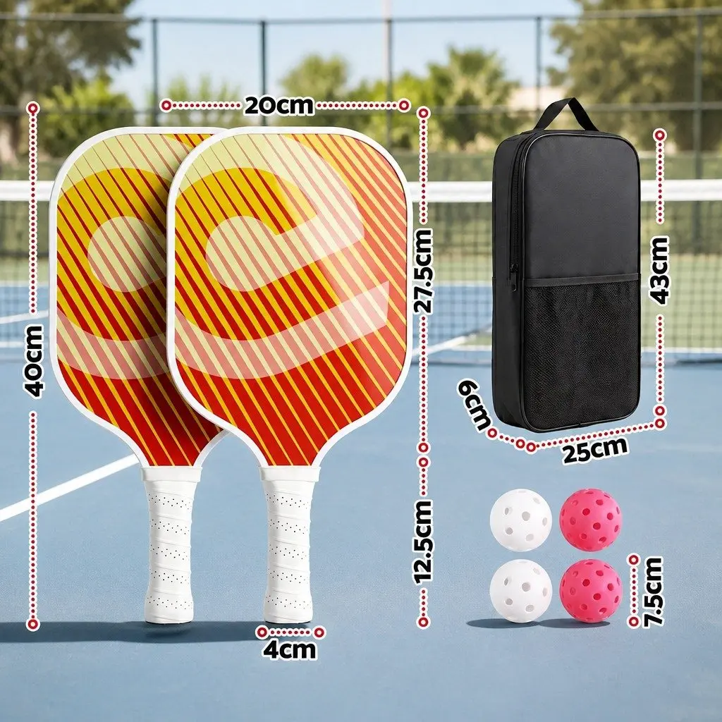 Orange Honeycomb Core Pickleball Set