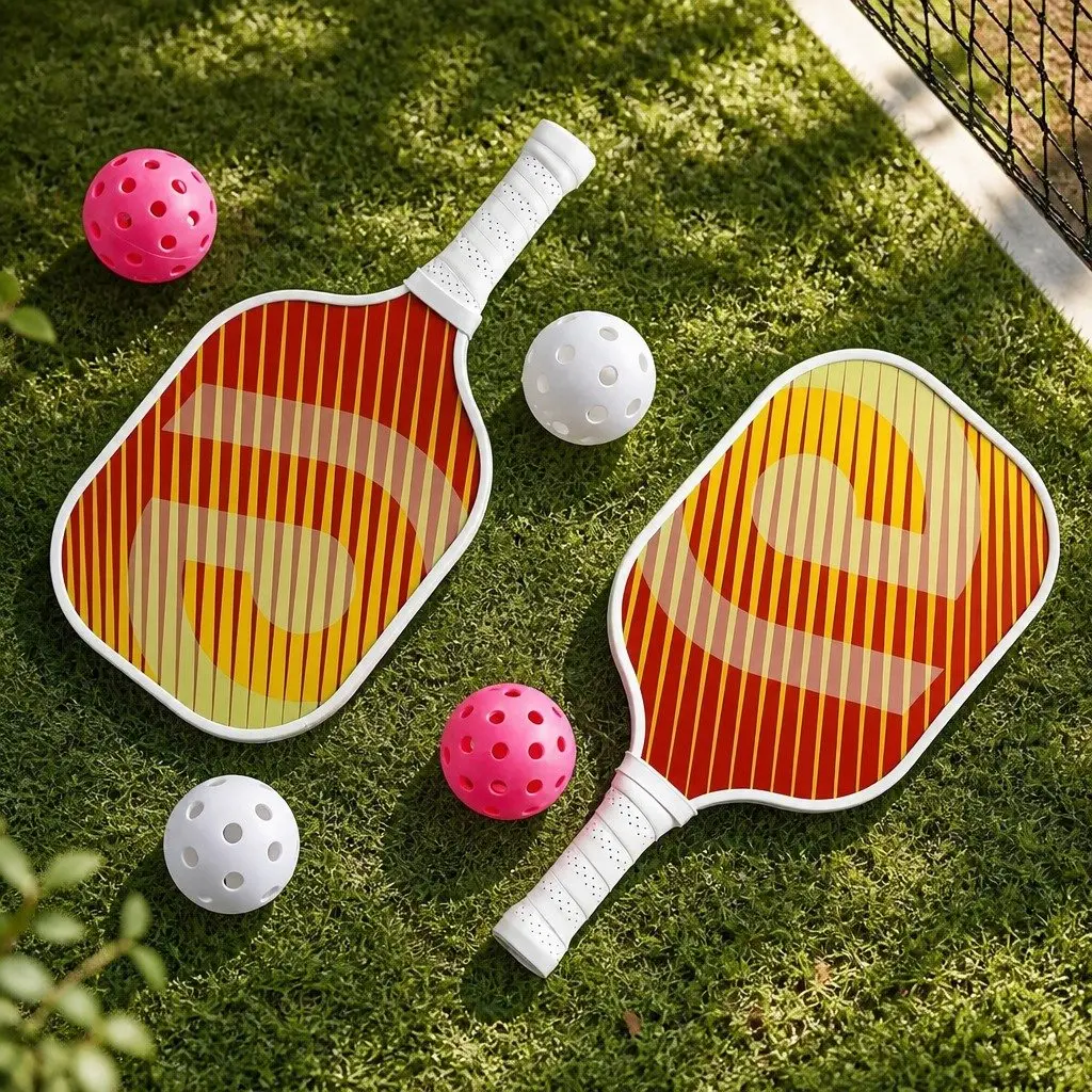 Orange Honeycomb Core Pickleball Set