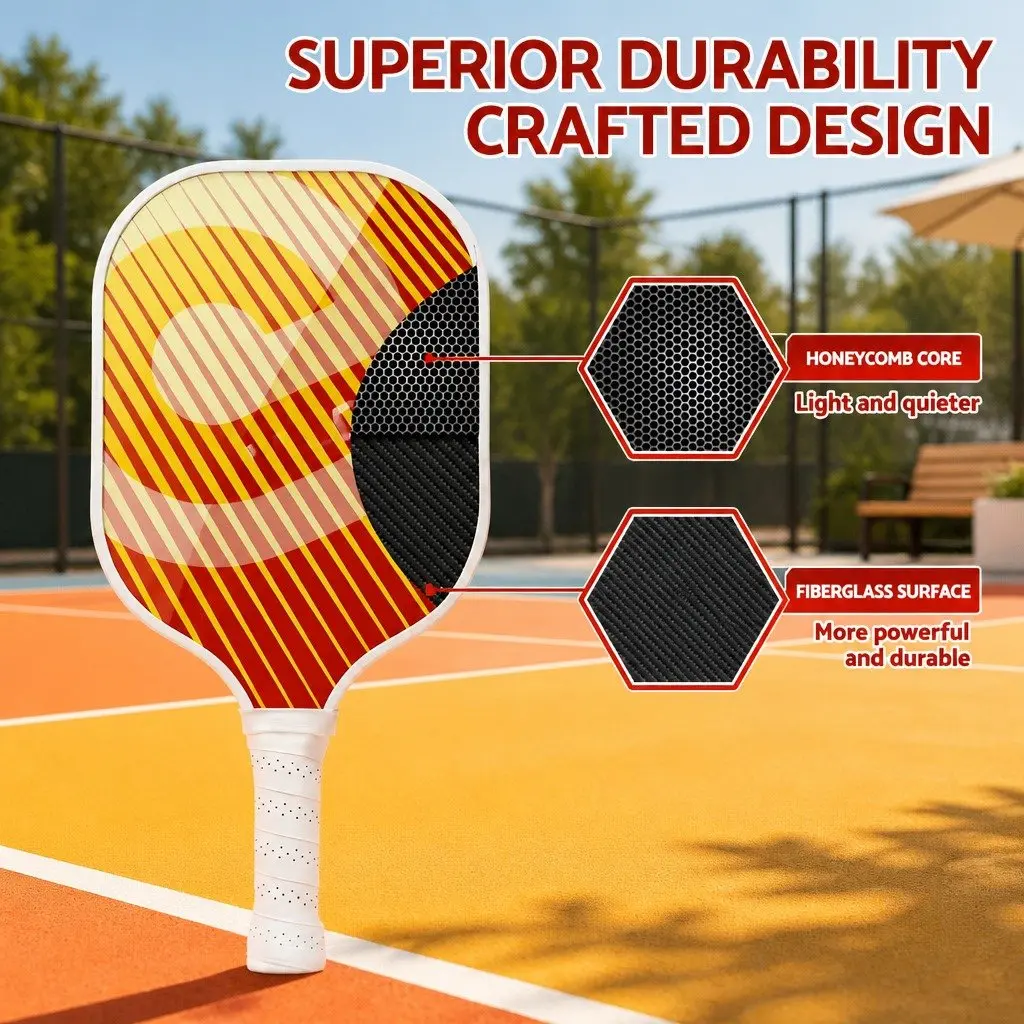 Orange Honeycomb Core Pickleball Set