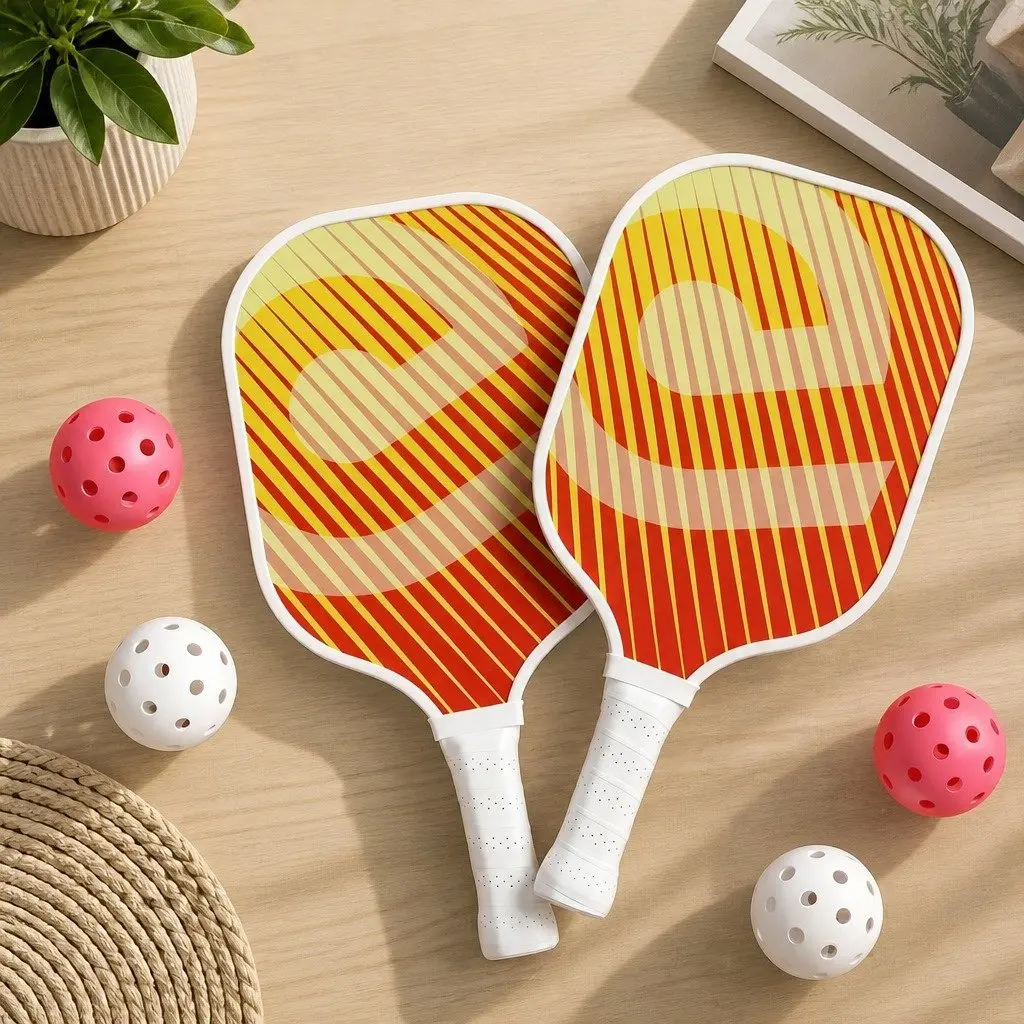 Orange Honeycomb Core Pickleball Set