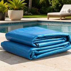 Solar Pool Cover Specs: 10 X 4.7M, 400 Micron, Blue/Silver