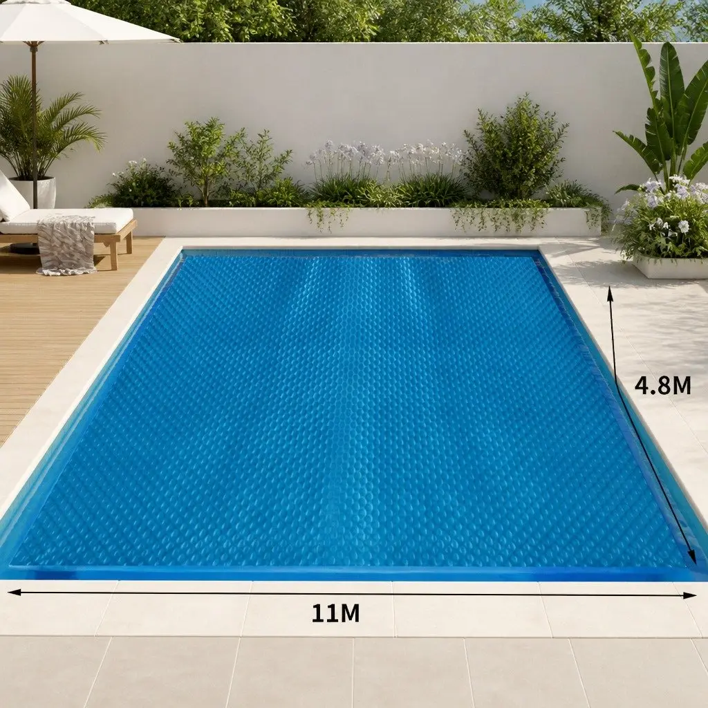 Solar Pool Cover 400 Micron Blue Silver 11m x 4.8m Bubble Heat Retention