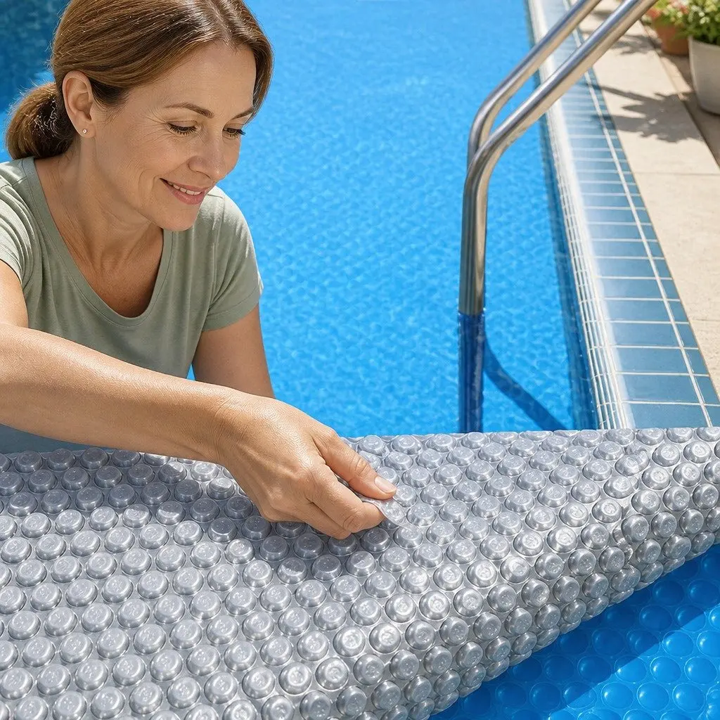 Solar Pool Cover 400 Micron Blue Silver 11m x 4.8m Bubble Heat Retention