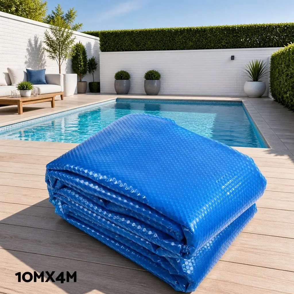 10x4m Solar Pool Cover with Roller Kit