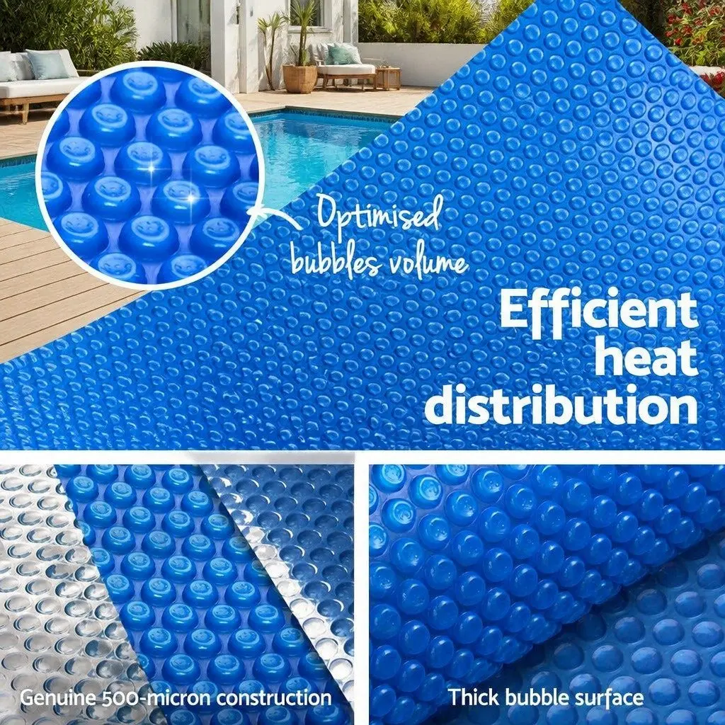 Solar Pool Cover 10x4m 500 Micron Swimming Pool Blanket Blue Heat Retention