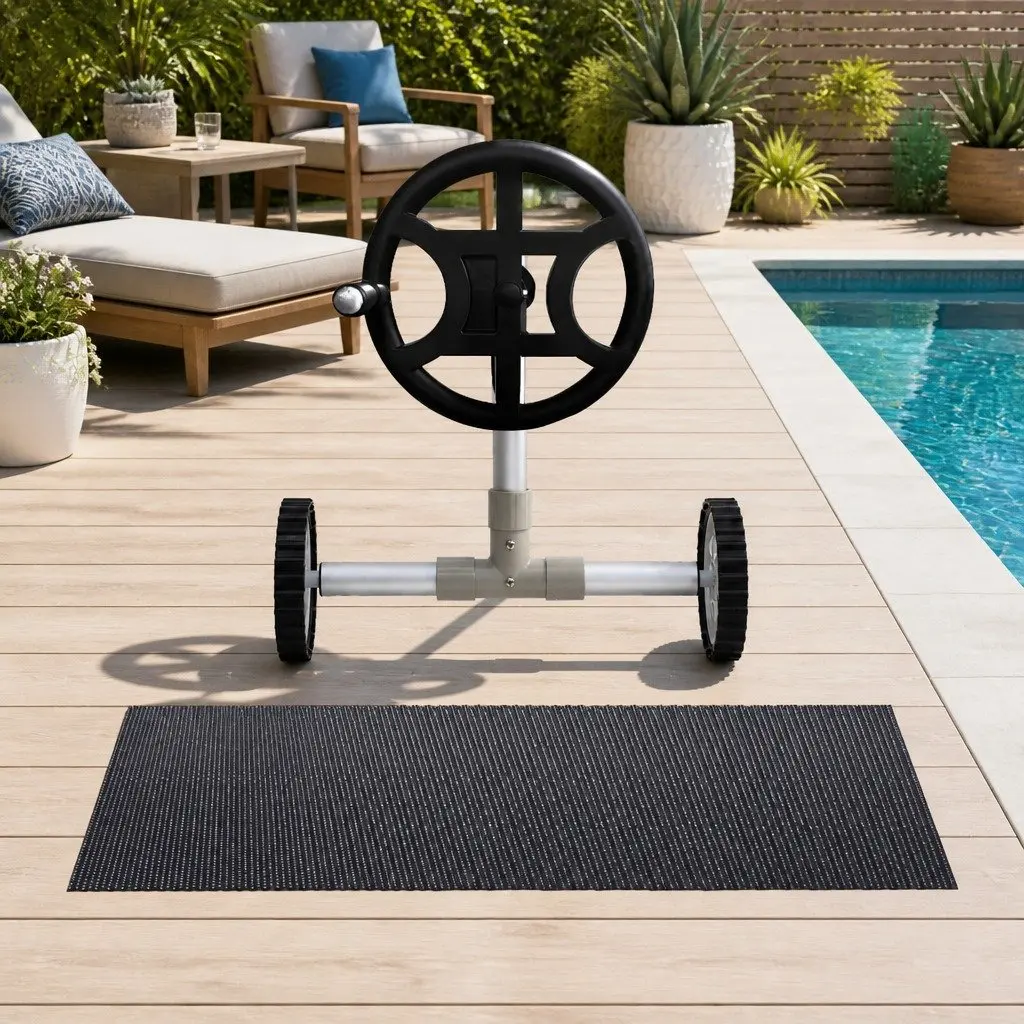 Pool Cover 10x4m 600 Micron Solar Blanket with Aluminium Roller Crank Wheel