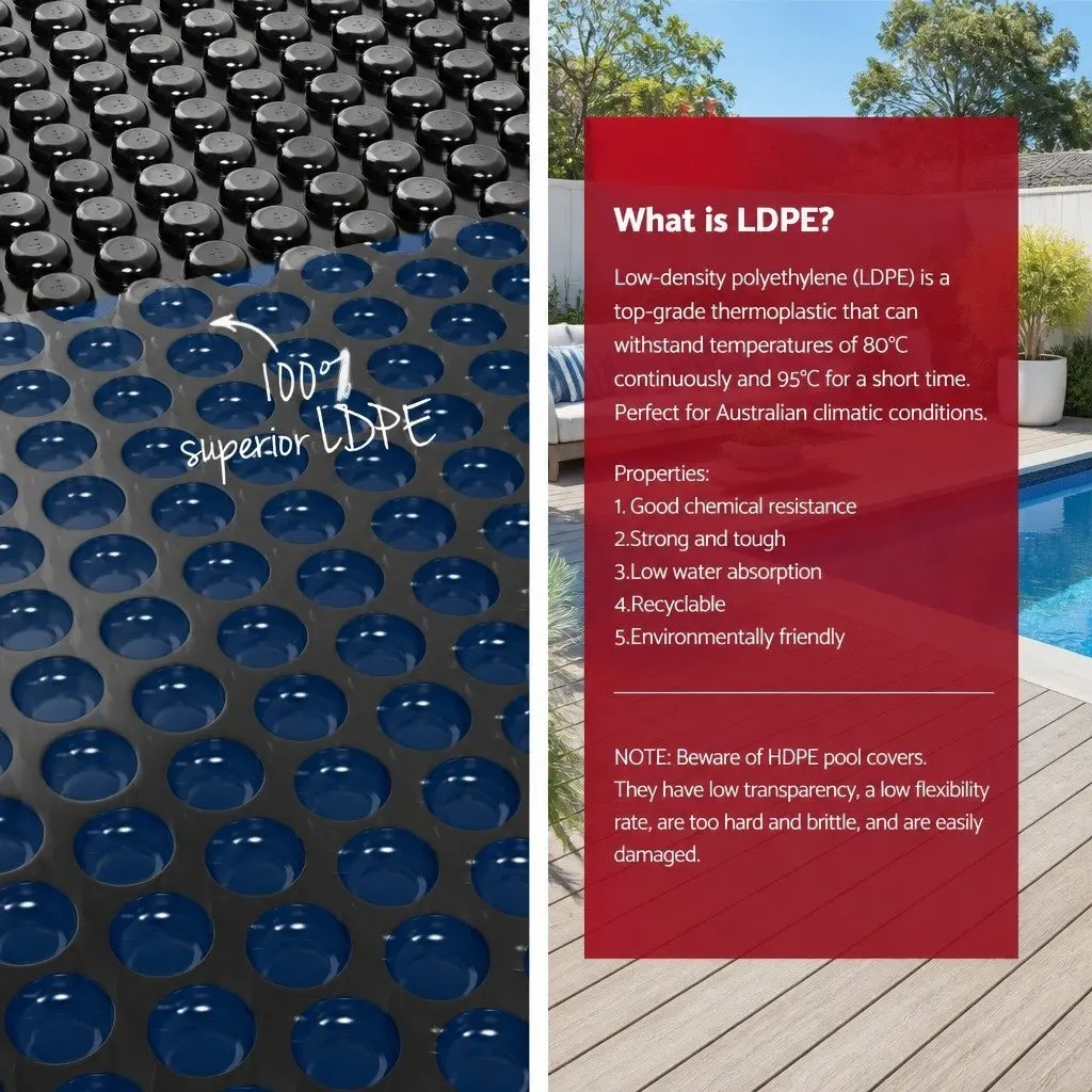 Pool Cover 10x4m 600 Micron Solar Blanket with Aluminium Roller Crank Wheel