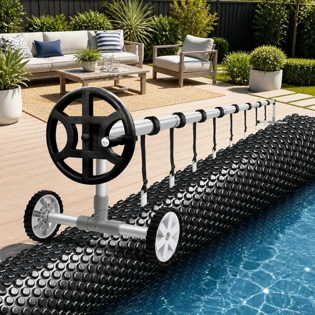 Pool Cover 10x4m 600 Micron Solar Blanket with Aluminium Roller Crank Wheel