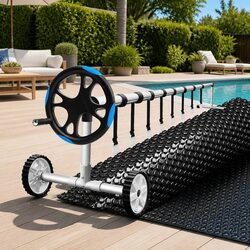 Solar Pool Cover 10x4m LDPE with Roller 5.55m Dimensions