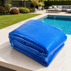 11m x 4.8m Blue Solar Pool Cover, 500 Micron with Roller