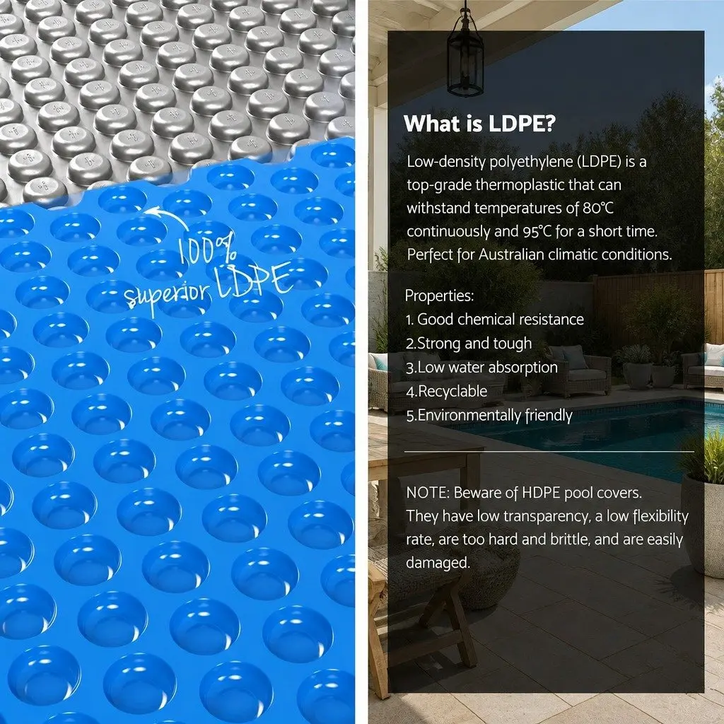 Pool Cover 11m x 6.2m with Aluminium Roller Solar Blanket 600 Micron