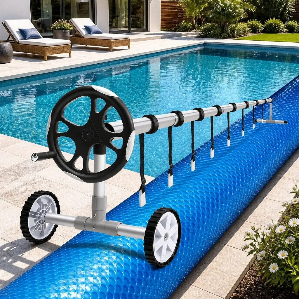 Pool Cover with Aluminium Roller for Swimming Pool 11m x 6.2m 400 Micron