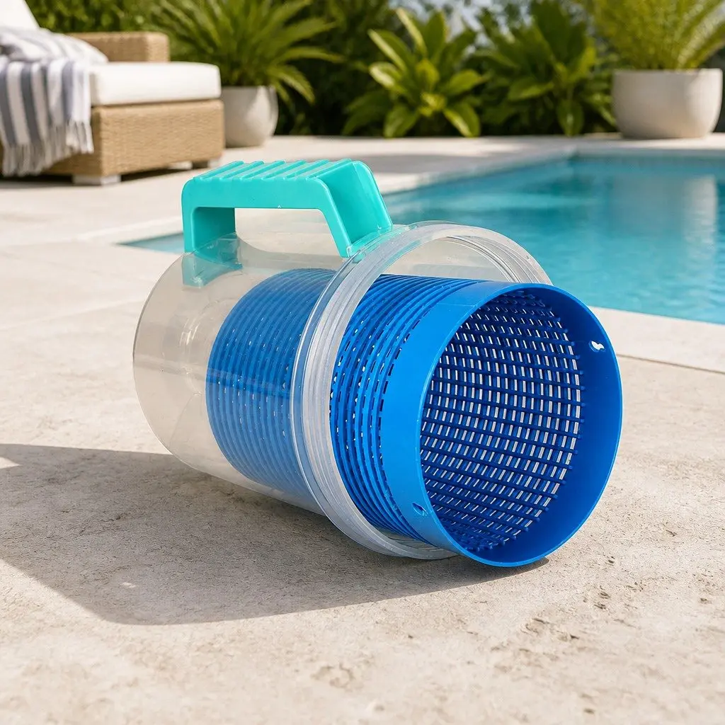 Pool Leaf Canister Suction Medium Clear Container Debris Catcher Filter System