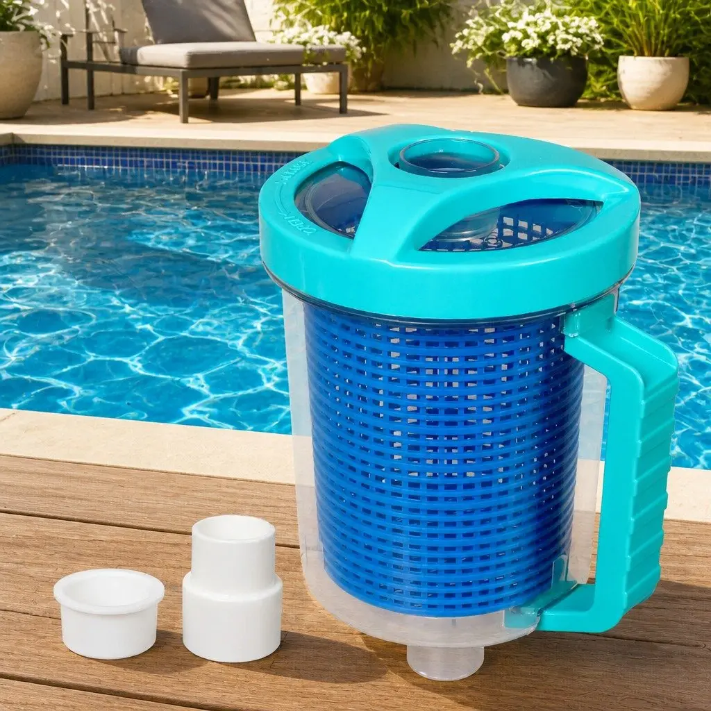 Pool Leaf Canister Suction Medium Clear Container Debris Catcher Filter System