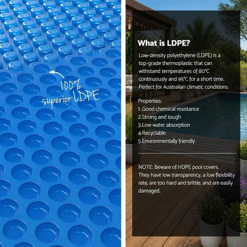 6.5m x 3m Solar Pool Cover and Aluminium Roller