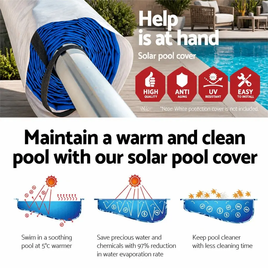 6.5x3m Solar Pool Cover with Aluminium Roller