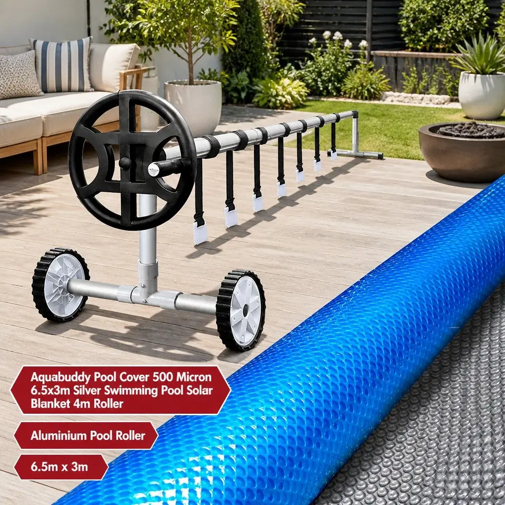 6.5x3m Solar Pool Cover with Aluminium Roller