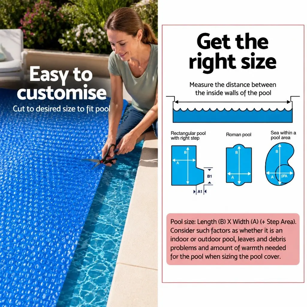 Pool Cover 6.5x3m Solar Blanket with Aluminium Roller 2.1-4.05m