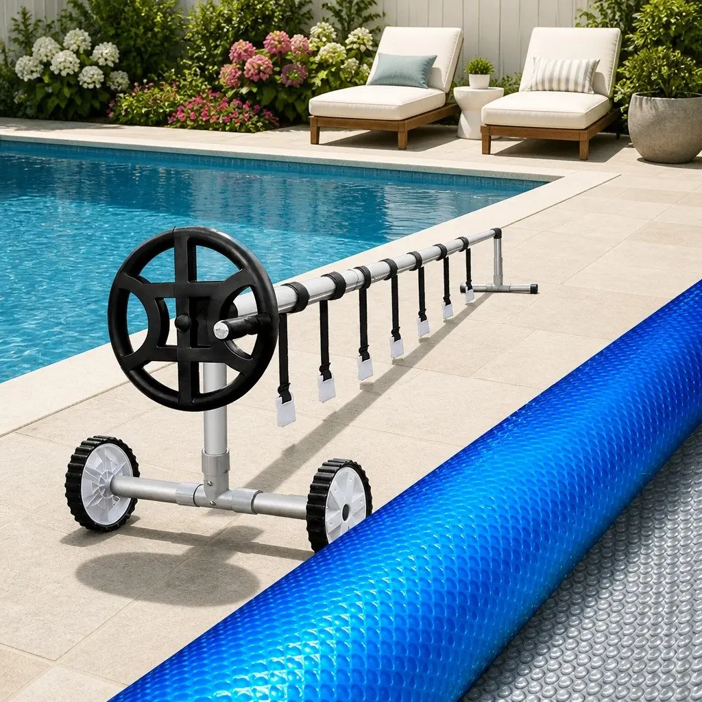 Pool Cover 6.5x3m Solar Blanket with Aluminium Roller 2.1-4.05m