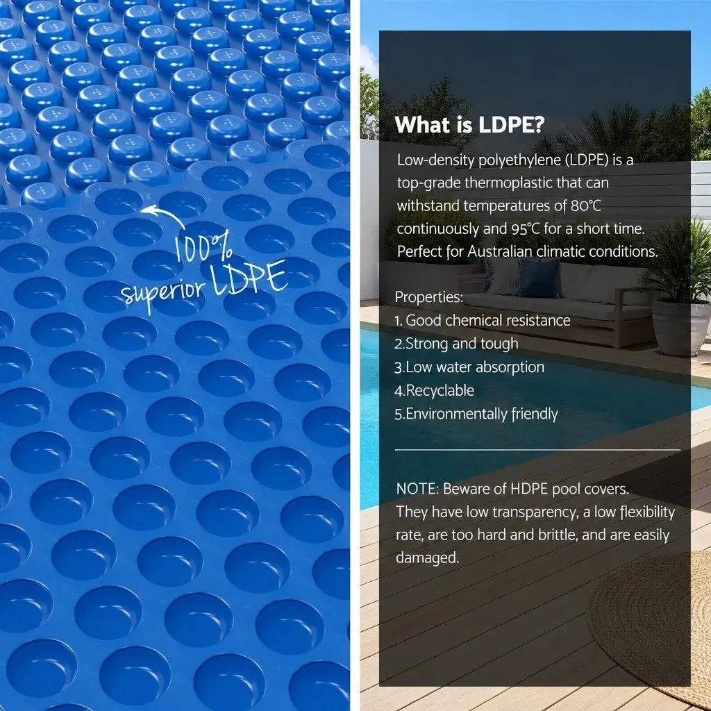 Pool Cover 7x4m Solar Blanket 600 Micron with Aluminium Roller for Swimming Pool