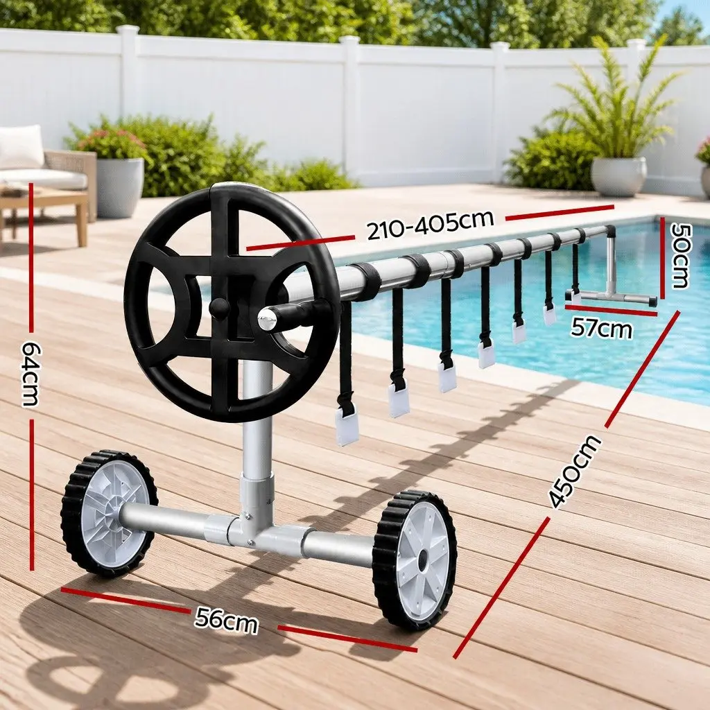 Pool Cover 7x4m Solar Blanket 500 Micron with Aluminium Roller Heating System