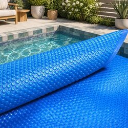 Solar Pool Cover Specifications: 8M x 4.2M, 400 Micron Blue