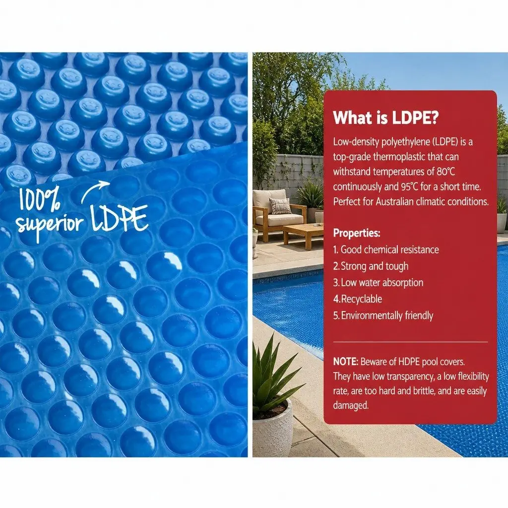 Solar Pool Cover for Swimming Pool 8M x 4.2M 400 Micron Blue